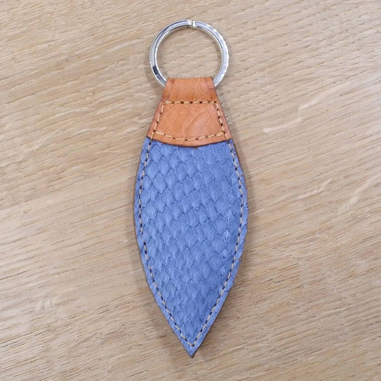 Salmon Leather Keychain