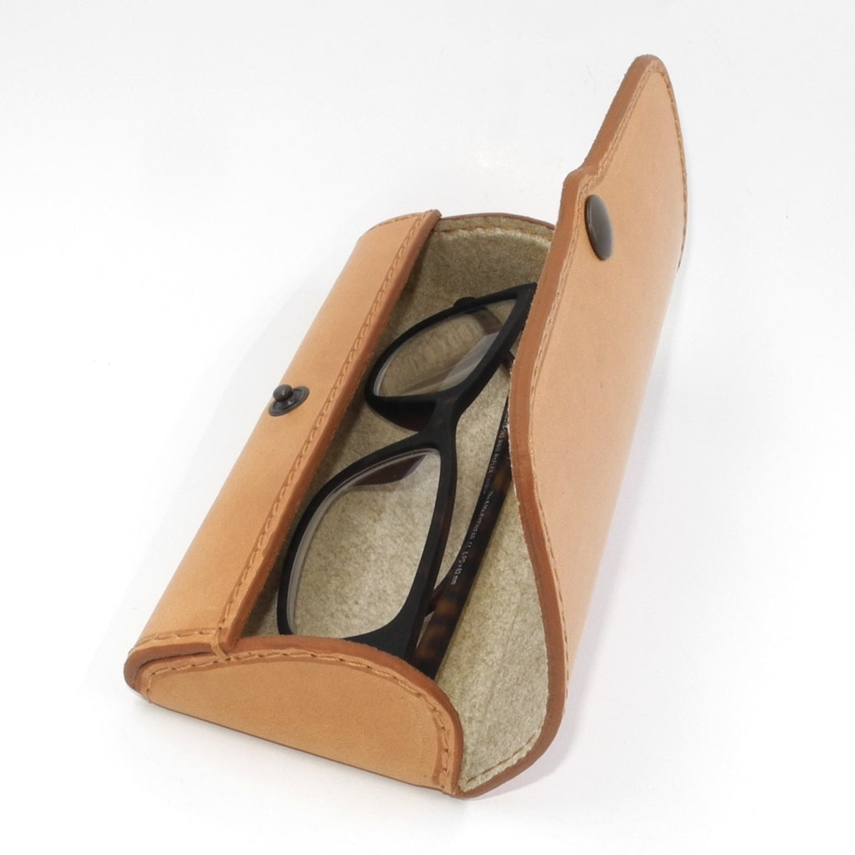 Hard Full-Grain Leather Glasses Case