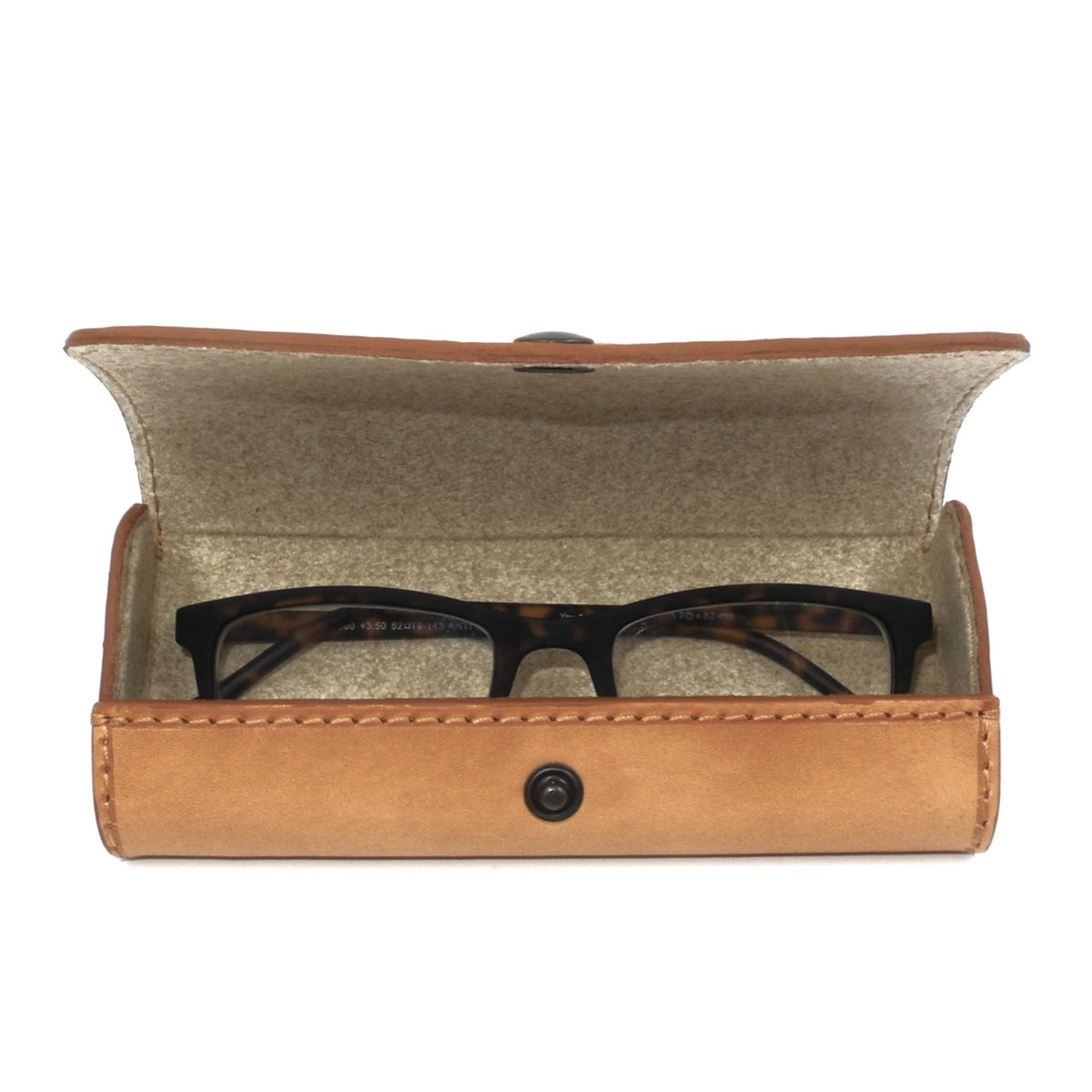 Hard Full-Grain Leather Glasses Case