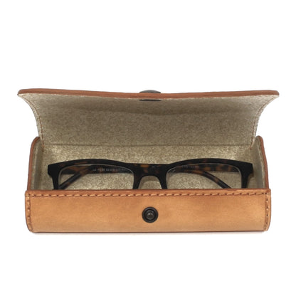 Hard Full-Grain Leather Glasses Case