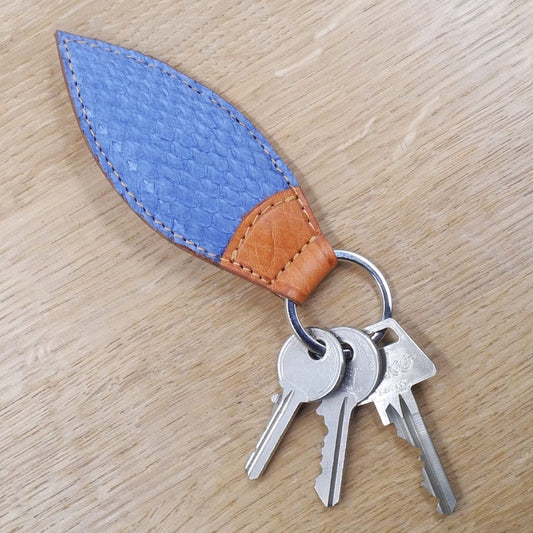 Salmon Leather Keychain