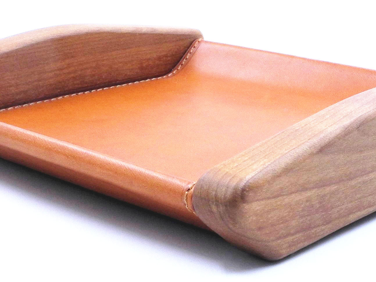 Square tray - Wood & Leather