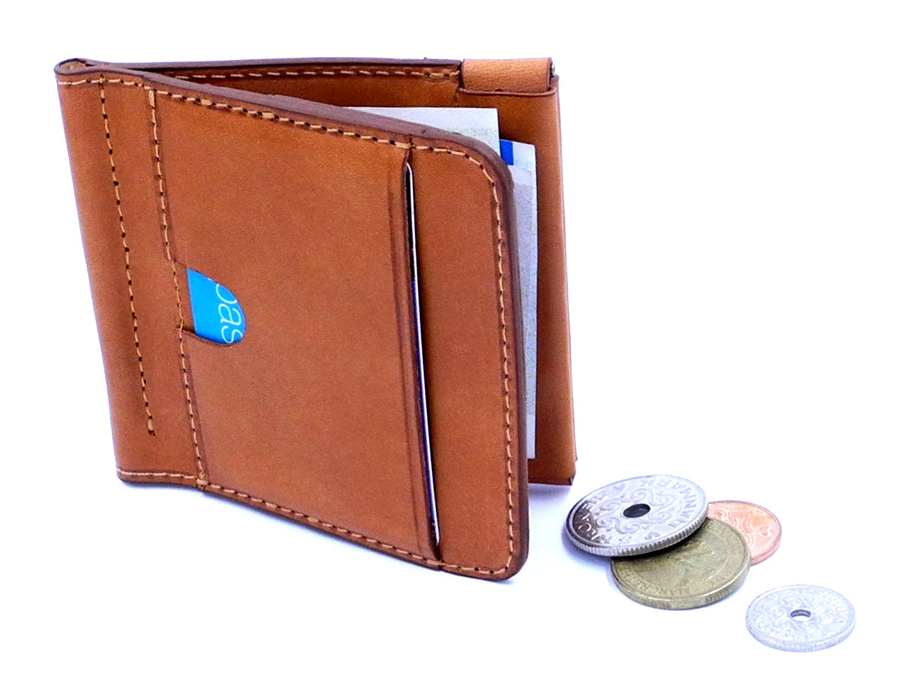 Money Clip Wallet & Card holder - Vegetable tanned leather