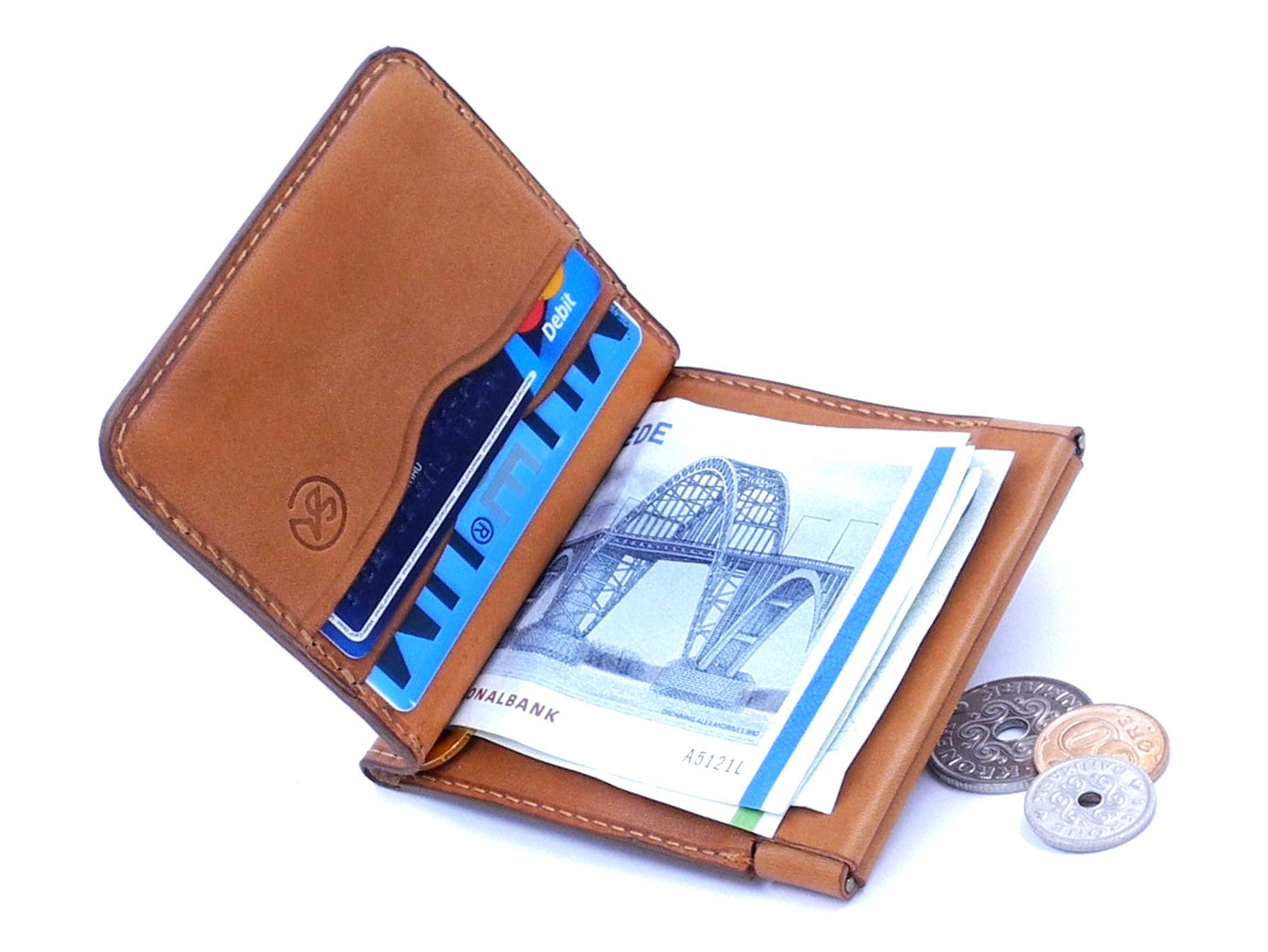 Money Clip Wallet & Card holder - Vegetable tanned leather