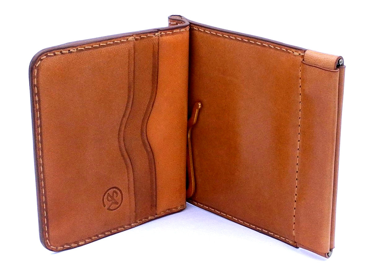 Money Clip Wallet & Card holder - Vegetable tanned leather