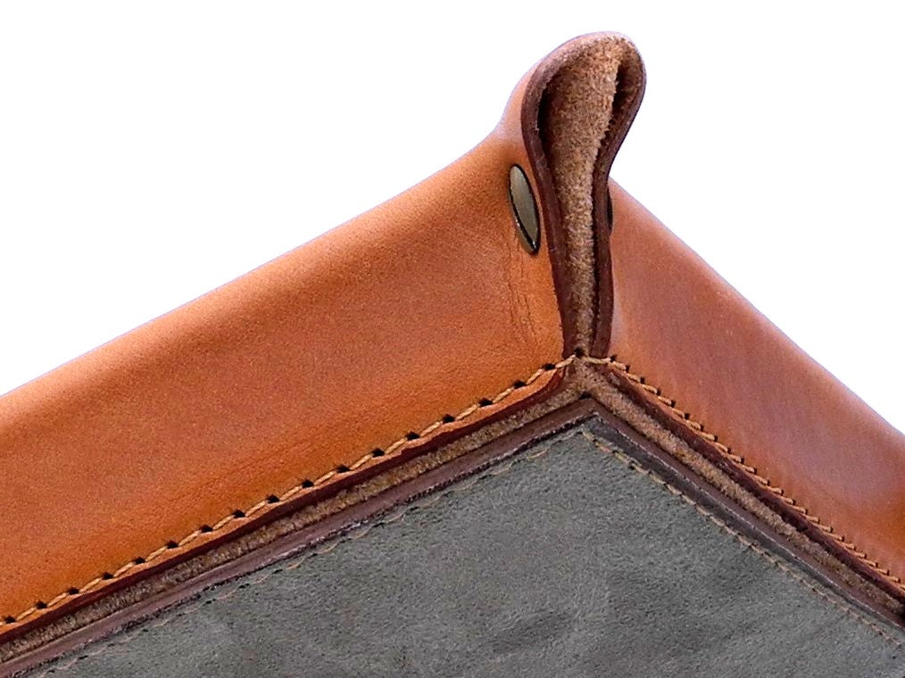 Rectangular tray - Vegetable tanned leather