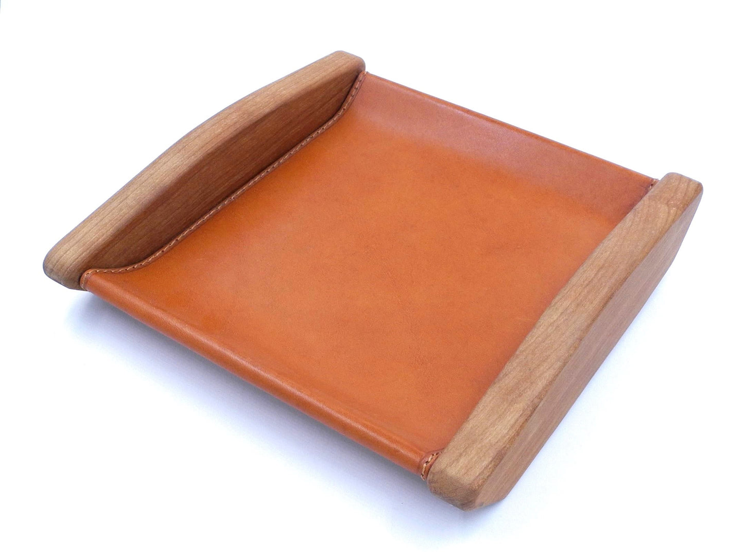 Square tray - Wood & Leather