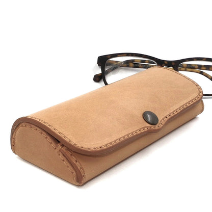 Hard Full-Grain Leather Glasses Case