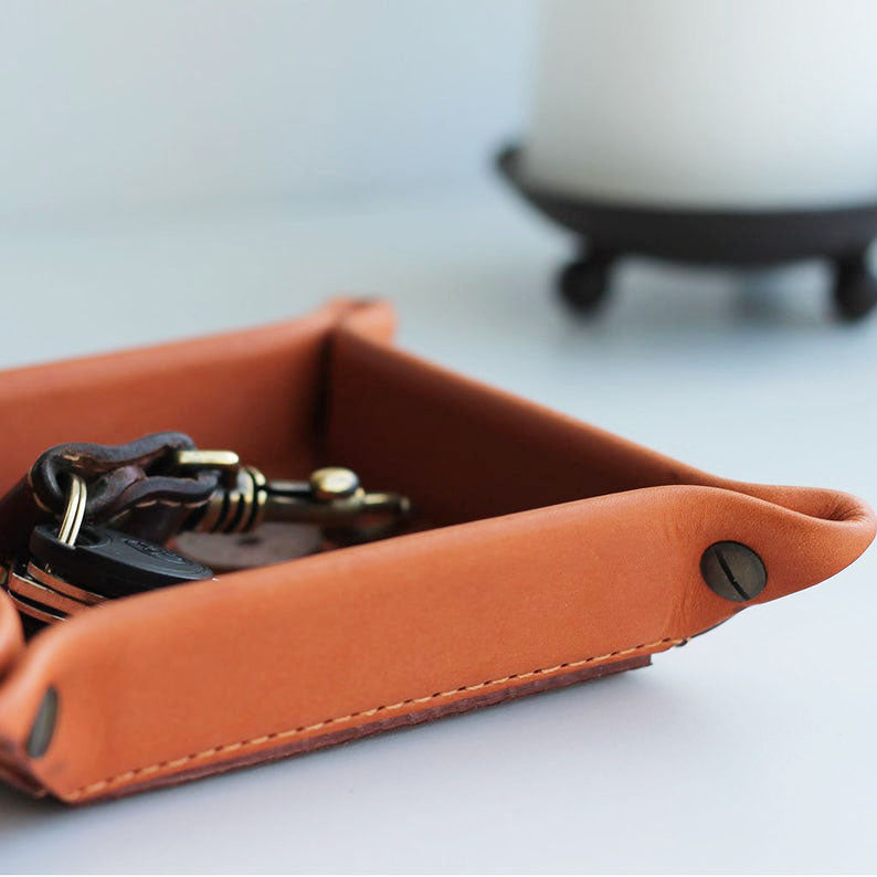 Square tray - Vegetable tanned leather